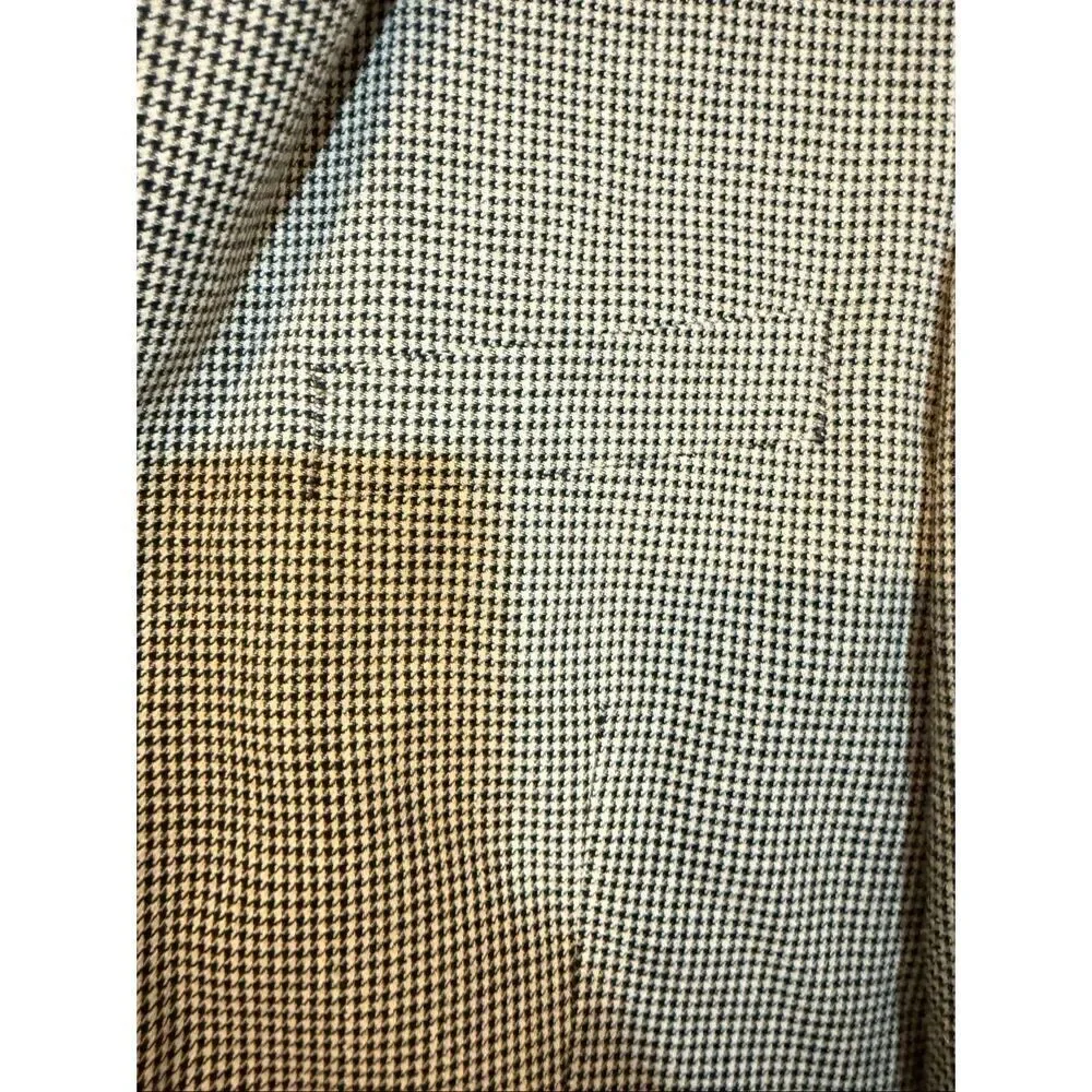 Vintage Burberrys Men's Size 41 Sportscoat Blazer Jacket Black Houndstooth Plaid